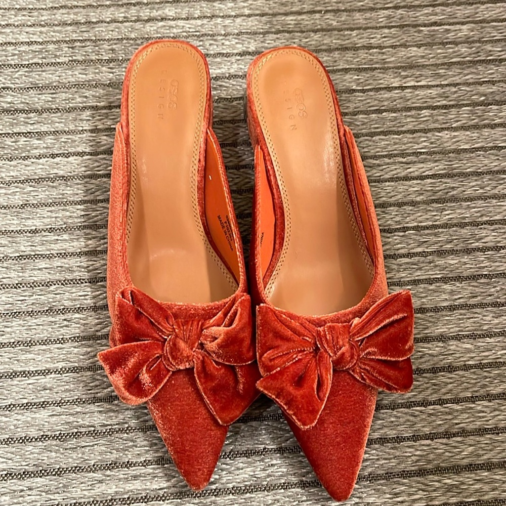 Orange ribbon heels by ASOS